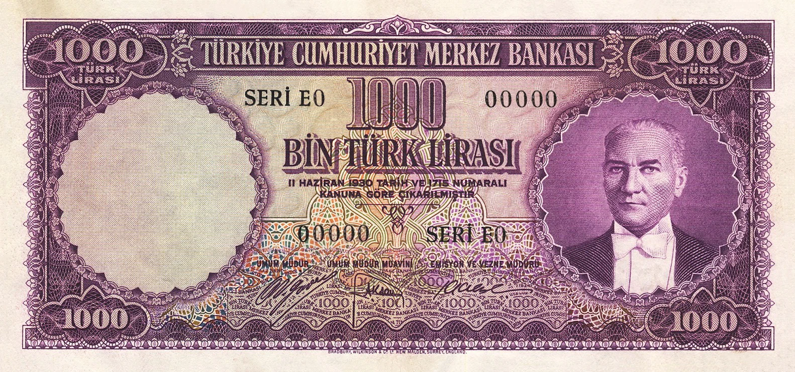 1000 Türk Lirası (E5-Tertip I)